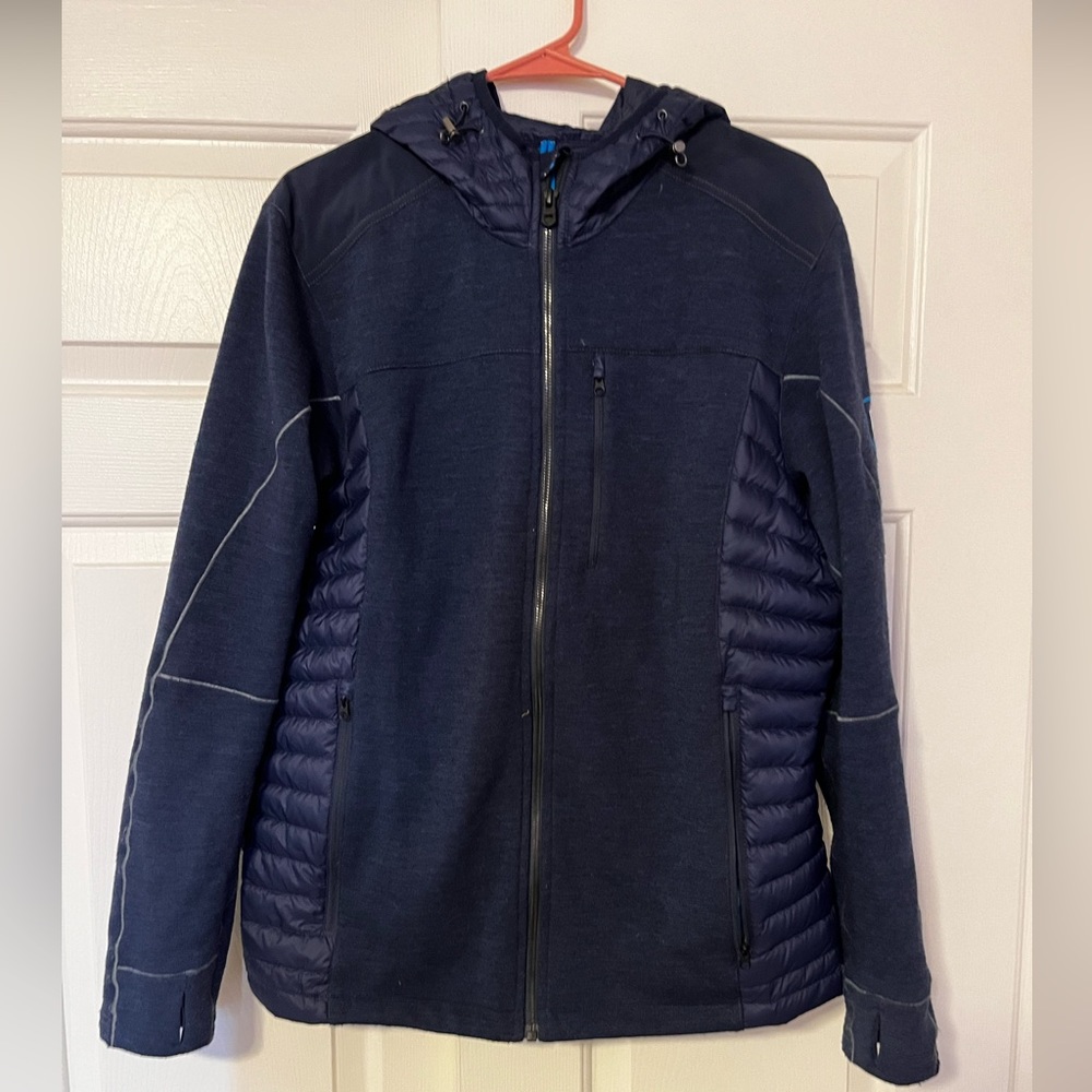 Kuhl jacket full zip lightweight down fill blue slim fit men’s large